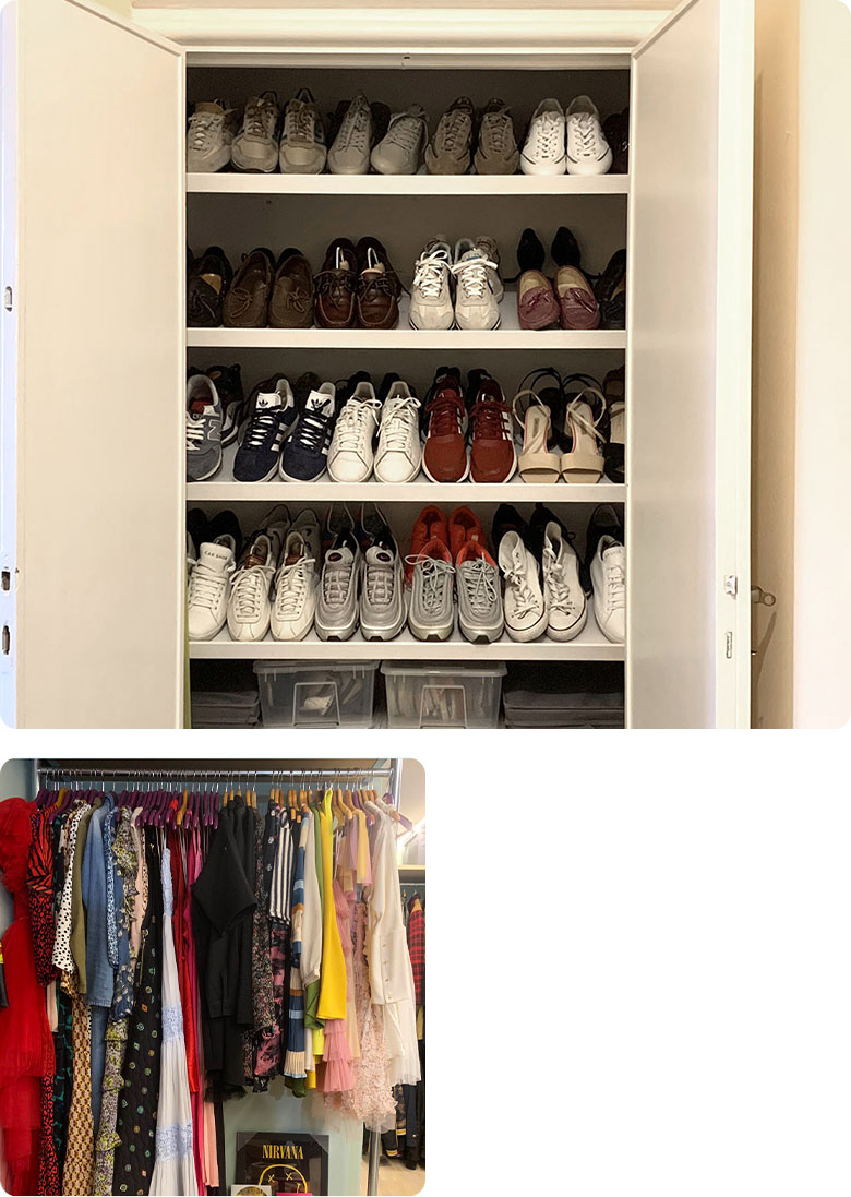 scarpe e vestiti per pubblicizzare il nostro servizio closet organizer